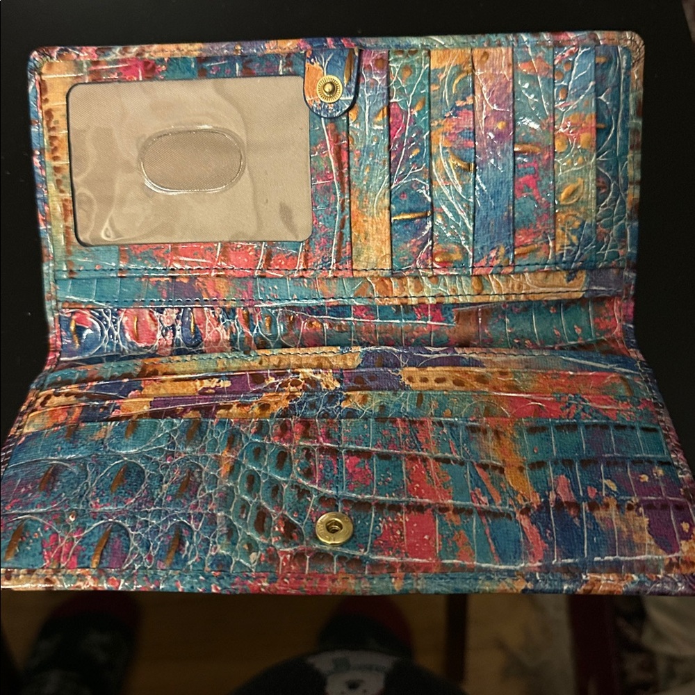 Brahmin Ady Multicolor Embossed “Crush” patterned Wallet - Picture 3 of 8